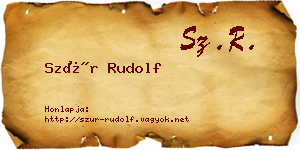 Szür Rudolf névjegykártya